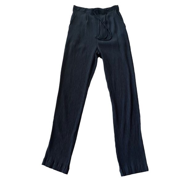 Jaclyn Smith Black Cropped Palazzo Pants Texture Pull On Stretch S - Picture 2 of 7